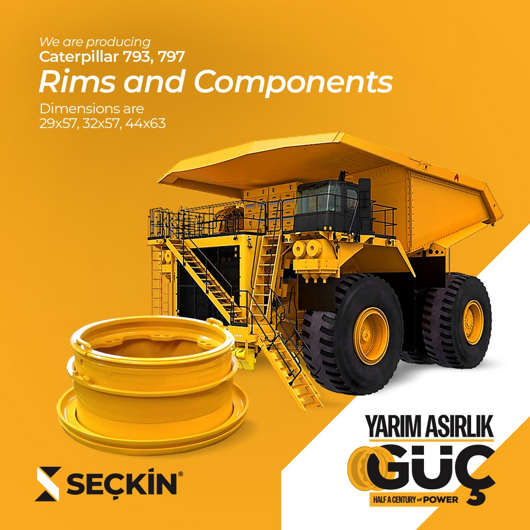 Caterpillar 793 ve 797 için farklı boyutlarda jantlar üretiyoruz.

#seckinmakine #caterpillar #jant 