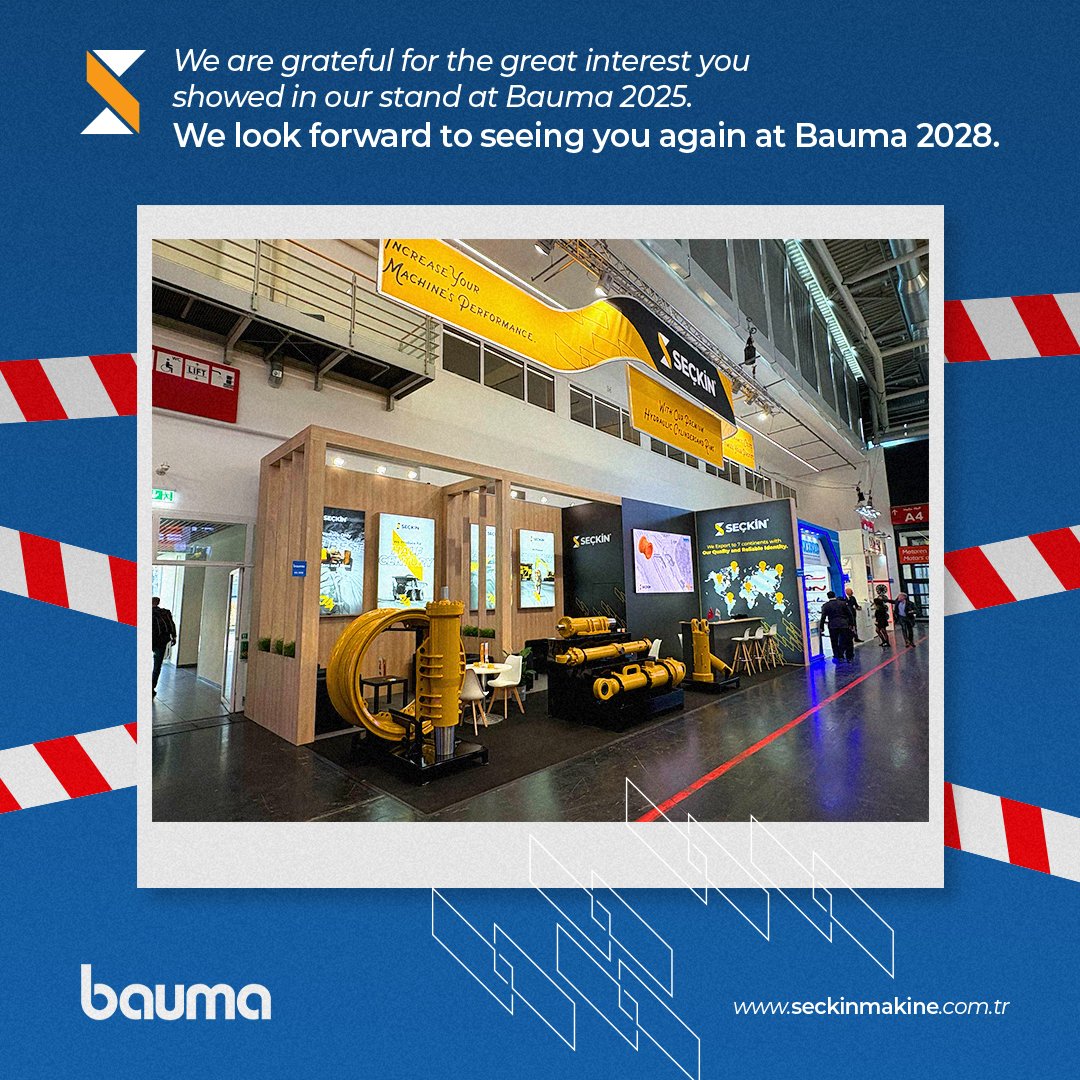 Dünyanın en büyük fuarlarında biri olan Bauma 2025'i geride bıraktık. Seçkin Makine olarak, ürünlerimize ve standımıza göstermiş olduğunuz yoğun ilgi için teşekkür ederiz. Bauma 2028'de tekrar görüşmek üzere.

We've left behind Bauma 2025, one of World's largest fairs. As Seçkin Makine, we would like to thank you for the intense interest you showed in our products and our booth. We look forward to seeing you again at Bauma 2028.

#seckinmakine #bauma2025 #jant #silindir