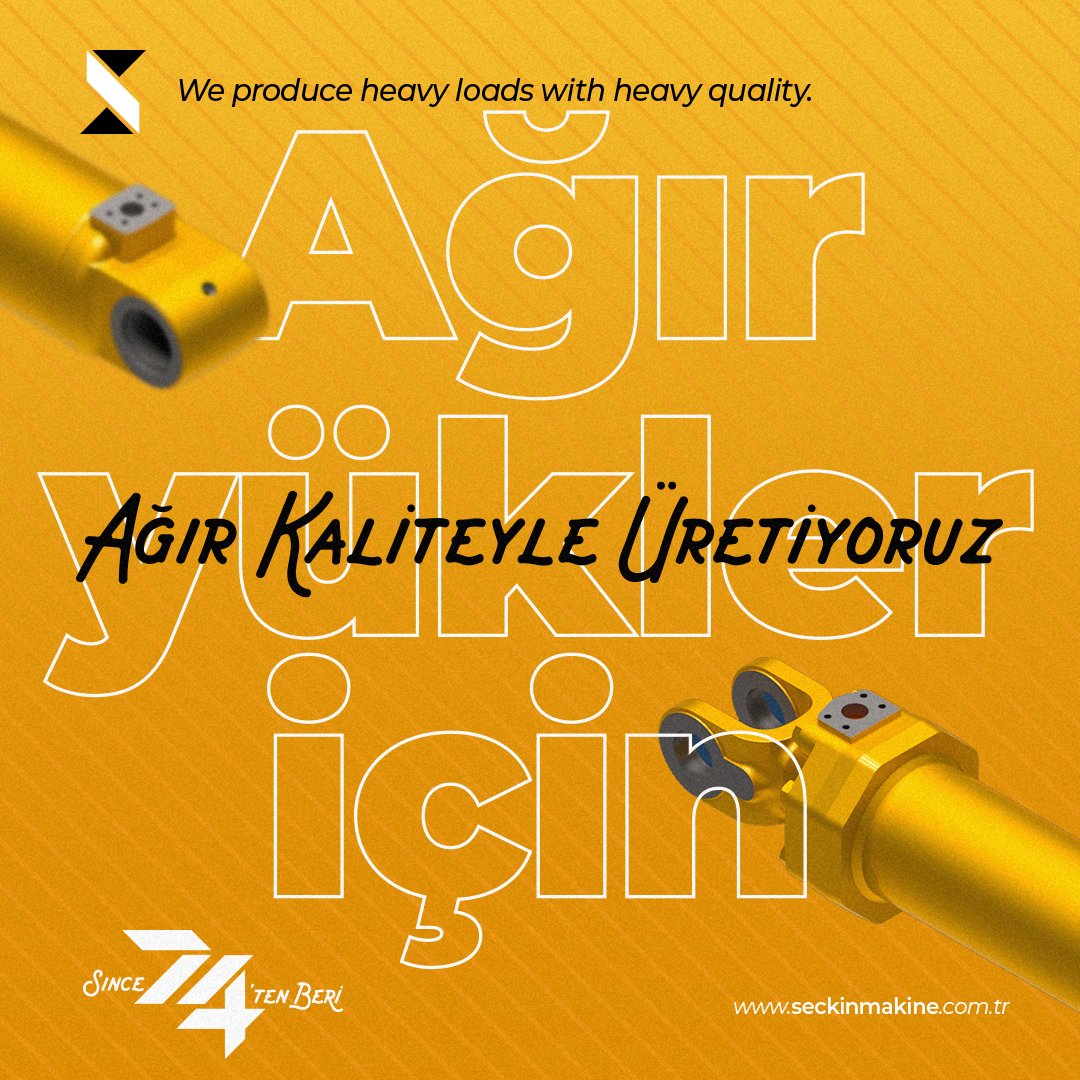 İş makineleri için ürettiğimiz silindirler, tonlarca yük altında dahi performanstan ödün vermez. Gücün kaynağında Seçkin imzası vardır.

The cylinders we manufacture for construction machinery deliver uncompromising performance even under heavy loads. The source of power bears the Seçkin signature.

#seckinmakine #tecrübe #ismakineleri #silindir