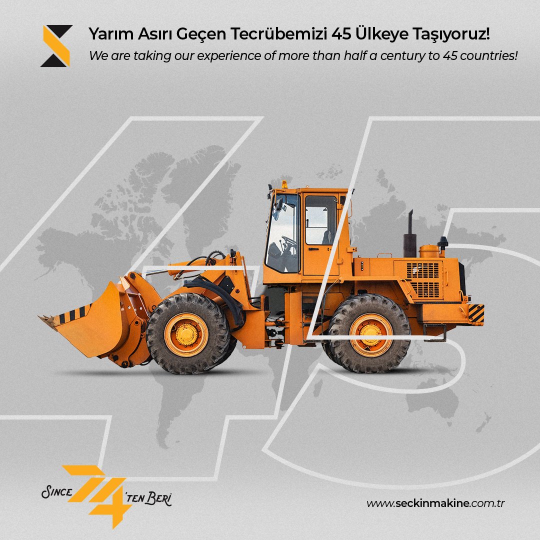 45 ülkede iz bırakan Seçkin üretimler
yapıyoruz!

In 45 countries, we are making exclusive productions
that leave a mark!

#seckinmakine #ihracat #global
#tecrübe